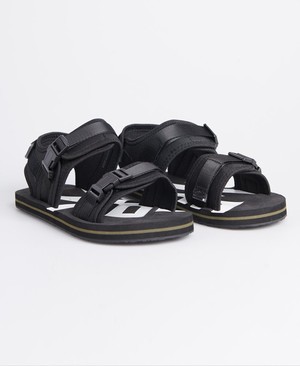 Superdry Trek Sandal Férfi Papucs Fekete | JGYKE5720